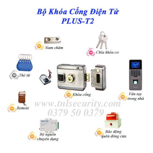 Bộ khóa cổng điện tử PLUS-T2